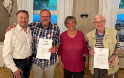 Ehrungen langjähriger Mitglieder in der Mitgliederversammlung