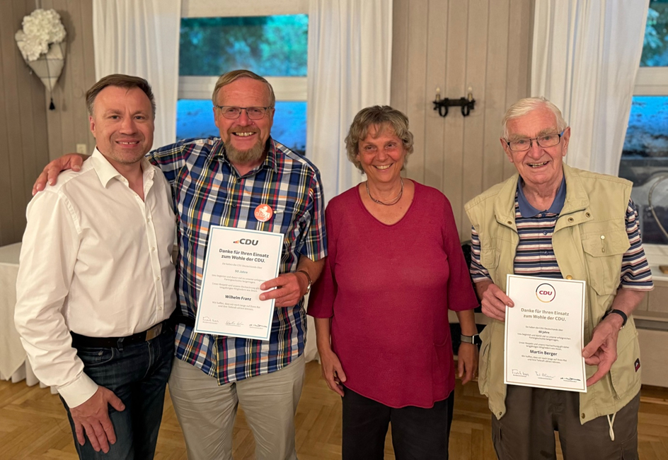 Ehrungen langjähriger Mitglieder in der Mitgliederversammlung